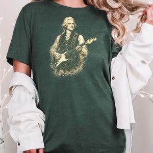 Funny Political Tee, Thomas Jefferson Electric Guitar Vintage Portrait, History Teacher Gift, Retro Music Shirt, Gag Gift for Adults image 6