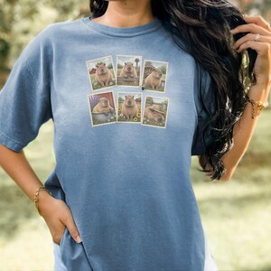 Capybara Shirt, Vintage Postage Stamps Tee, Cute Animal Lover Gift, Farm Animal T Shirt, Retro Nature Graphic Tee image 7