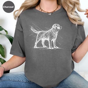 Camiseta de Labrador Retriever, Camiseta Sketch Lab, Ropa para Perros de Agua, Camiseta Canina Activa imagen 3