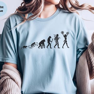 Evolution Of A Cheerleader T-Shirt, Funny Science Cheerleading Spirit Wear, Gameday School Team, Unisex Activewear, Evolution Shirt image 3