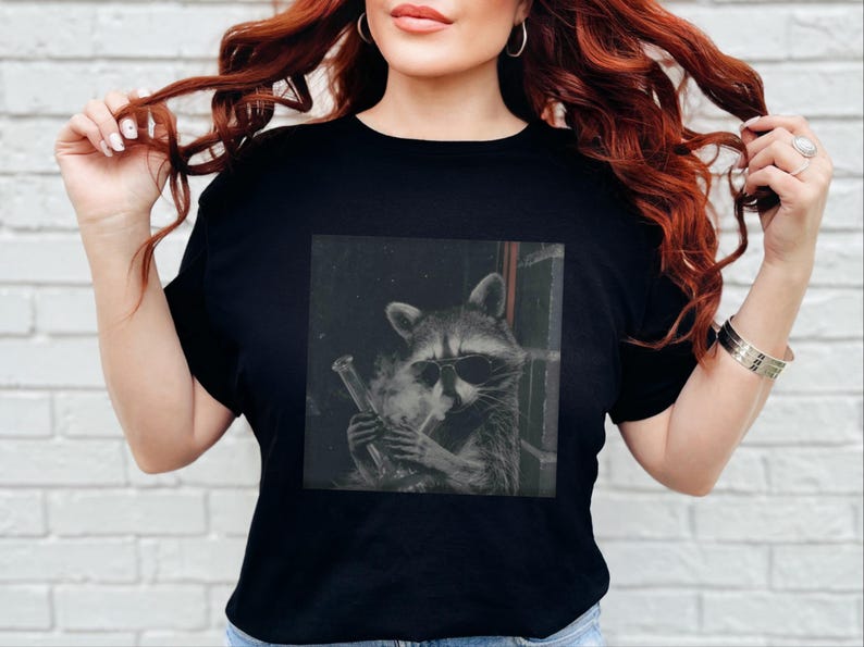 420 T Shirt, Raccoon Hitting A Bong, Funny Stoner Graphic Tee, Marijuana Humor Shirt, Trash Panda Weed Lover, Adult Smoker Apparel image 11