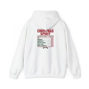 Christmas Spirit Shirt, Nutrition Facts Holiday Tee, Family Matching Christmas Party Shirt, Christmas Spirit Label Sweatshirt imagen 12