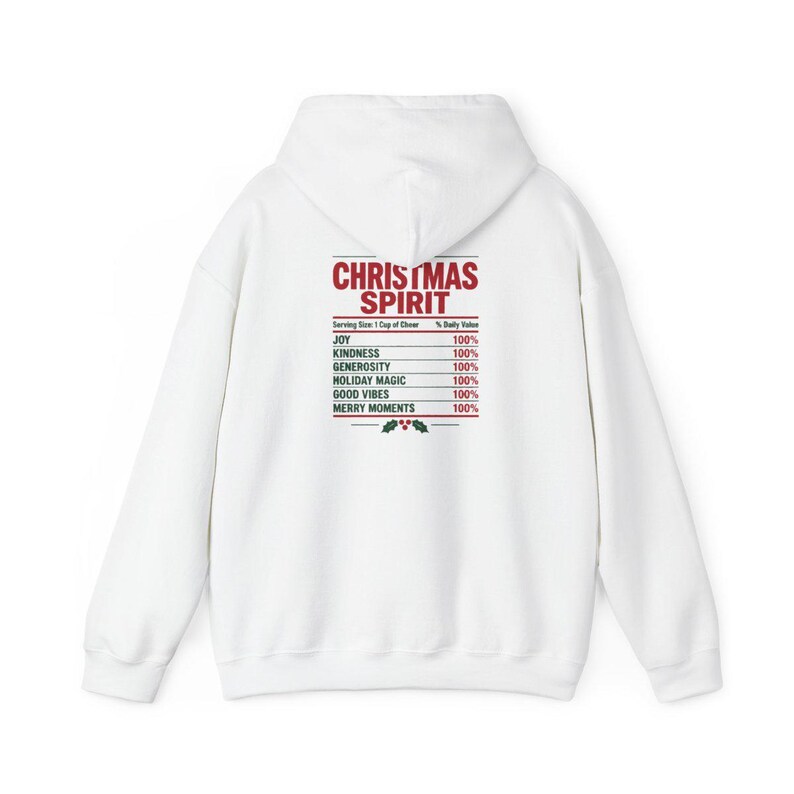 Christmas Spirit Shirt, Nutrition Facts Holiday Tee, Family Matching Christmas Party Shirt, Christmas Spirit Label Sweatshirt imagen 12