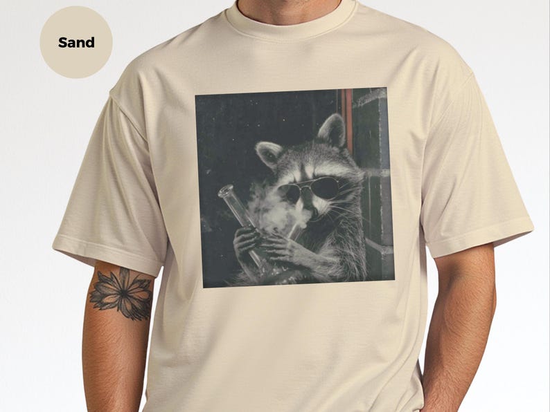 420 T Shirt, Raccoon Hitting A Bong, Funny Stoner Graphic Tee, Marijuana Humor Shirt, Trash Panda Weed Lover, Adult Smoker Apparel image 2