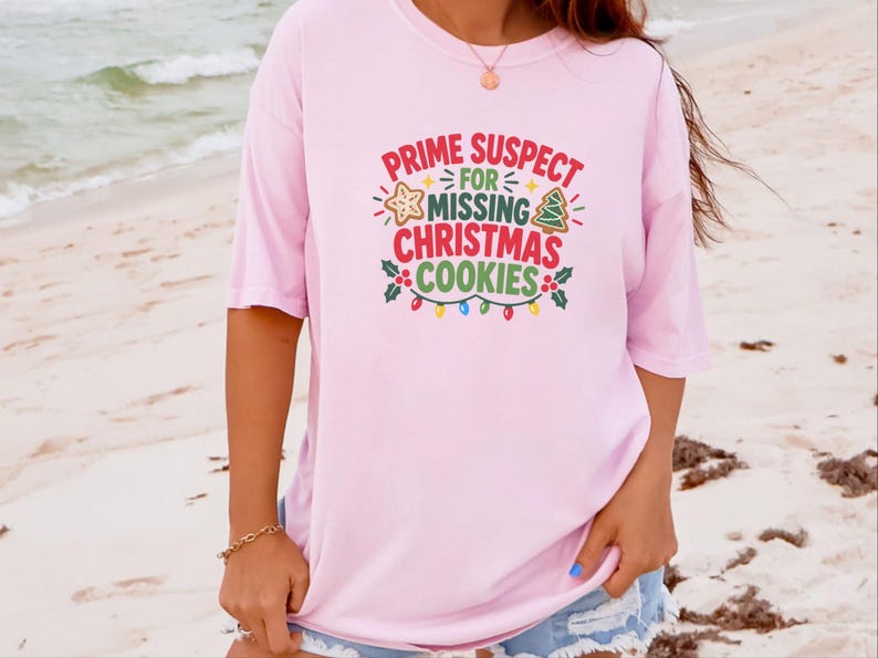 Prime Suspect Missing Christmas Cookies Shirt, Funny Holiday Baking Tee, Secret Santa Gift, Christmas Humor Top image 10