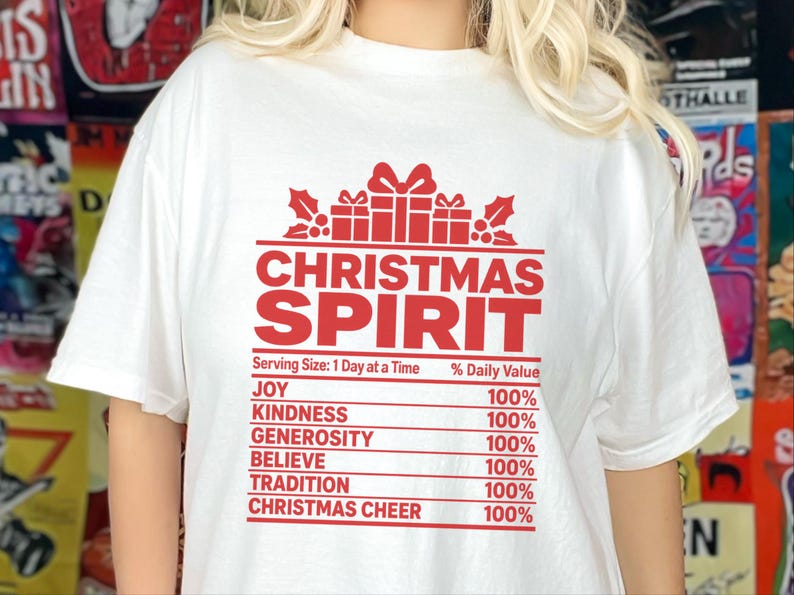 Weihnachtsshirt für die ganze Familie, Gruppen-Weihnachtsshirt, Nährwertangaben zum Thema Weihnachten, passendes Weihnachtsshirt, lustiges Weihnachtsgeschenk Bild 11