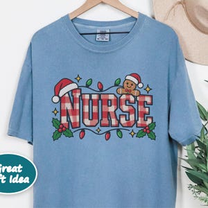 Nurse Christmas Tee, Gingerbread Christmas Shirt, Christmas Nurse Gift, Festive Nurse Sweatshirt, Holiday Medical Top image 10