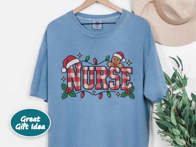 Nurse Christmas Tee, Gingerbread Christmas Shirt, Christmas Nurse Gift, Festive Nurse Sweatshirt, Holiday Medical Top image 10