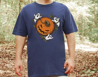 ハロウィンシーズンのシャツ、パンプキンシャツ、ハロウィンパンプキン、ゴーストシャツ、ハロウィンパーティーTシャツ、ハロウィンギフト