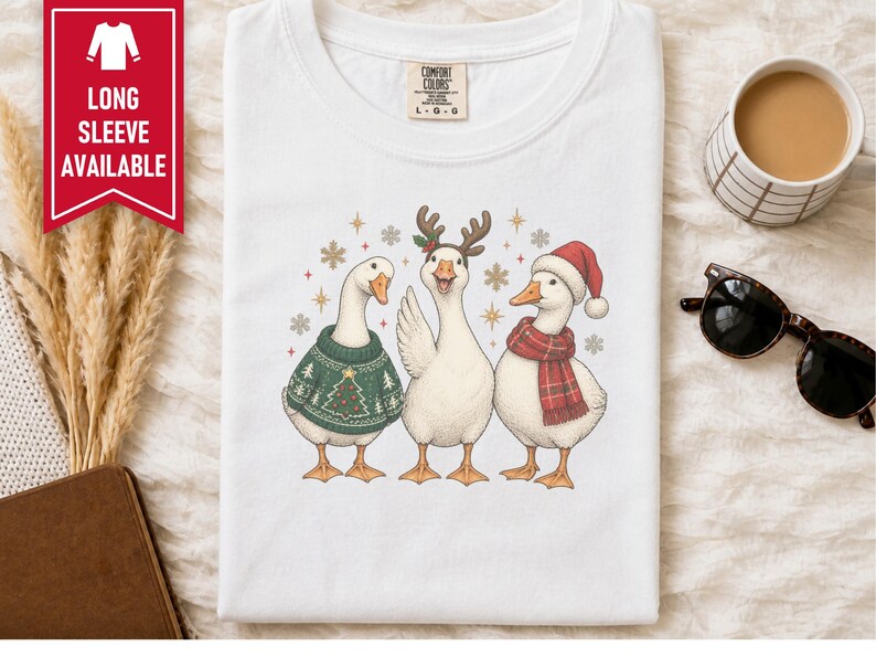 Christmas Goose Shirt, Festive Goose Sweatshirt, Funny Goose Gift, Holiday Bird Tee, Winter Animal Shirt, Ugly Christmas Sweater Style image 9
