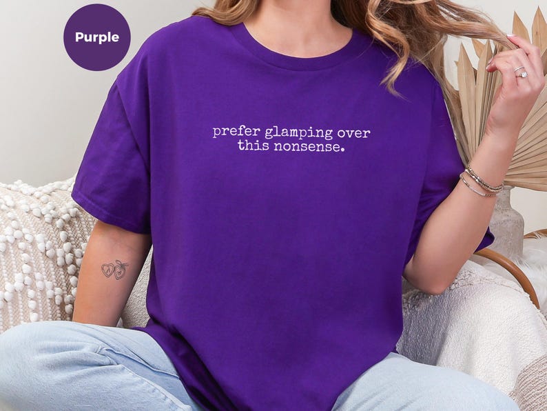 Funny Glamping Homebody Crewneck, Prefer Glamping Over This Nonsense, Anti Social Club Sarcastic Introvert Tee Shirt, Glamping Squad image 2