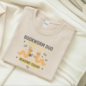 Bookworm Duo Shirt, Book Lovers Shirt, Reading Squad Tee, Book Club Gifts, Literary Nerd Gift, Funny Reading Buddy Apparel, Reading Shirts image 2