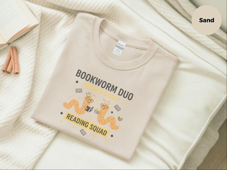 Bookworm Duo Shirt, Book Lovers Shirt, Reading Squad Tee, Book Club Gifts, Literary Nerd Gift, Funny Reading Buddy Apparel, Reading Shirts image 2