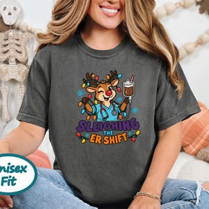 Er Christmas Shirt, Sleighing The Er Shift Nurse Top, Emergency Room Gift, Christmas Nurse Sweatshirt, Medical Staff Tee, Holiday Rn Gift image 4