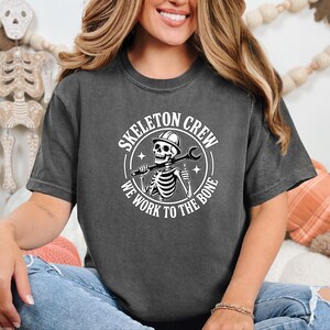 Construction Worker Shirt, Contractor Gift, Skeleton Crew Shirt, Blue Collar Tee, Heavy Equipment Tee, Halloween Worker Gift, Builder Shirt image 10