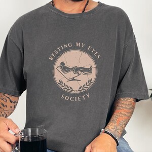 Comfort Colors Resting My Eyes Society T-Shirt, Funny Napping Tee for Men, Vintage Dad Humor Shirt, Sarcastic Sleep Lover Tee, Resting Eyes image 2