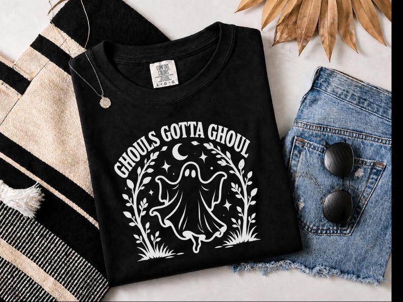 Halloween Ghost Shirt, Ghouls Gotta Ghoul Shirt, Spooky Season Tee, Cute Ghost T Shirt, Vintage Halloween Women Shirt, Witchy Vibes Shirt image 4