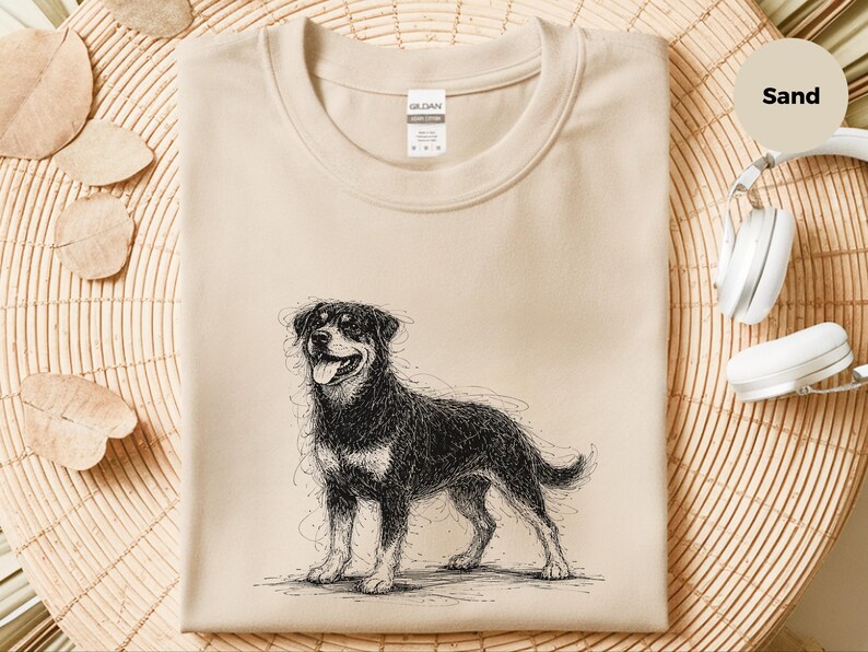 Koszulka z nadrukiem rottweilera, koszulka z grafiką dla miłośników rottweilerów | Prezent dla opiekuna psa, odzież dla właścicieli zwierząt zdjęcie 2