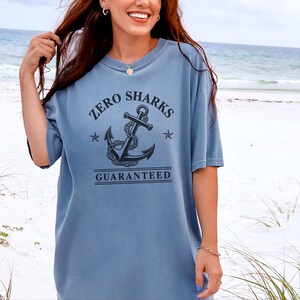 Funny Boating Shirt, Lake Lover Gift, Zero Sharks Guaranteed Anchor Tee, Nautical Shirt, Sailor Gift Idea, Boating T Shirt Bild 7