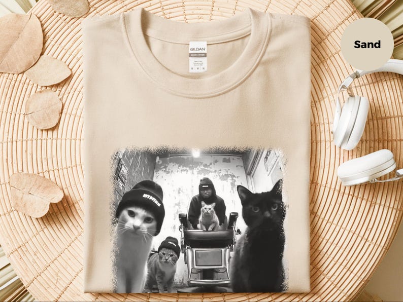 Gangster-Katzen-Shirt, stylisches Streetwear-Motiv für Katzenfans, lustiges T-Shirt mit Tierhumor, einzigartiges Geschenk für Tierbesitzer Bild 7