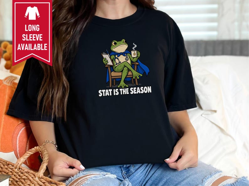 Funny Doctor Shirt, Stat Is The Season, Doctor Gift, Nurse Shirt, Frog Meme Tee, Medical Humor Shirt, ER Nurse Gift image 5