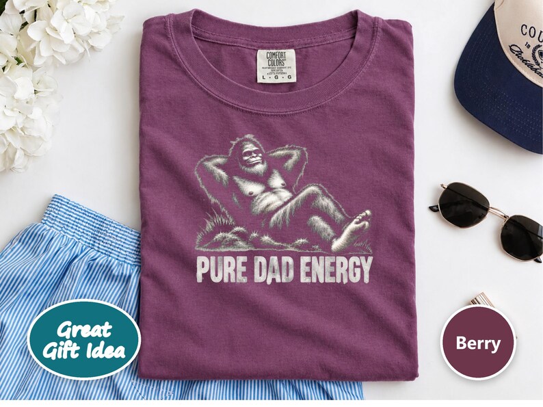 Bigfoot Dad Shirt, Funny Cryptid Shirt, Pure Dad Energy, Sasquatch Lover Gift, Funny Bigfoot Gift, Cryptid Hunter Tee, Vintage Sasquatch image 9