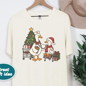 Pediatric Nurse Shirt, Christmas Nurse Gift, Nurse Goose Shirt, Pediatric Nurse Tee, Christmas Goose Shirt, Holiday Healthcare Shirt image 4