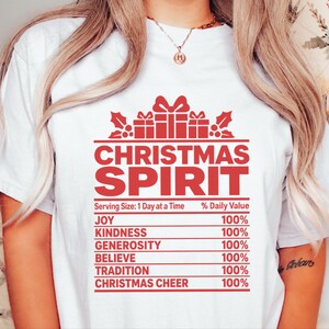 Weihnachtsshirt für die ganze Familie, Gruppen-Weihnachtsshirt, Nährwertangaben zum Thema Weihnachten, passendes Weihnachtsshirt, lustiges Weihnachtsgeschenk Bild 9