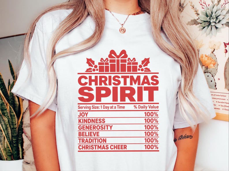 Weihnachtsshirt für die ganze Familie, Gruppen-Weihnachtsshirt, Nährwertangaben zum Thema Weihnachten, passendes Weihnachtsshirt, lustiges Weihnachtsgeschenk Bild 9