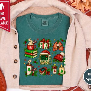 Respiratory Nurse Christmas Shirt, Respiratory Therapist Holiday Gift, Christmas Medical Crewneck, ICU Nurse Christmas Top image 7