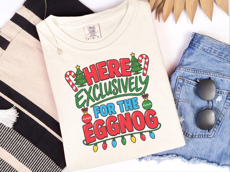 Christmas Eggnog Shirt, Funny Holiday Drinking Tee, Eggnog Lover Gift, Christmas Party Outfit, Holiday Alcohol Shirt image 6