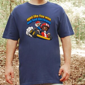 Retro Video Game Tee, Funny Gaming Shirt, Aged Like Fine Wine And Bad Decisions, Kart Racing Gift, Gamer Birthday Present, Racing Lover Tee image 7