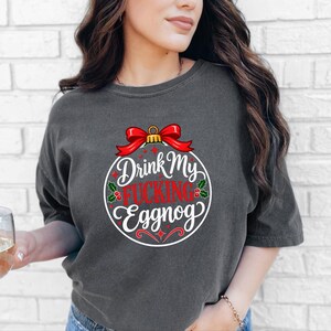 Funny Christmas Ornament, Offensive Christmas Gift, Adult Humor Holiday Decor, Secret Santa Gag Gift, Rude Christmas Bauble, Drink My Eggnog