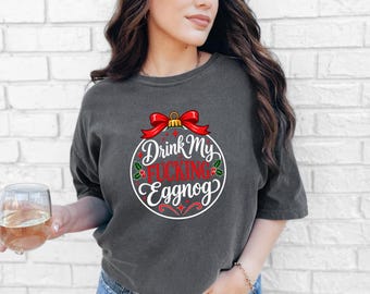 Funny Christmas Ornament, Offensive Christmas Gift, Adult Humor Holiday Decor, Secret Santa Gag Gift, Rude Christmas Bauble, Drink My Eggnog