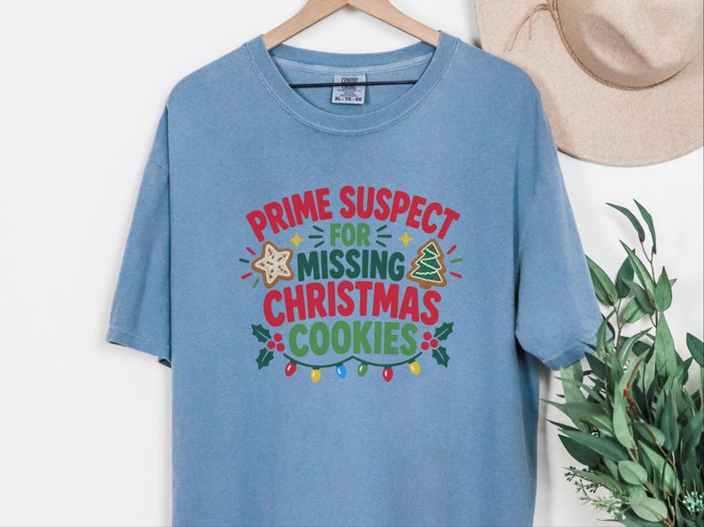 Prime Suspect Missing Christmas Cookies Shirt, Funny Holiday Baking Tee, Secret Santa Gift, Christmas Humor Top image 6