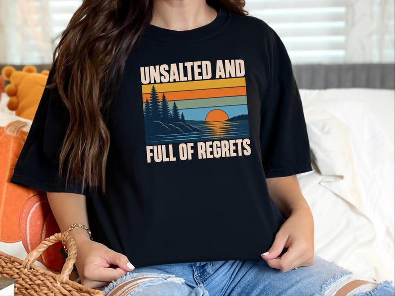 Vintage Lake Shirt, Great Lakes Gift, Funny Lake T Shirt, Unsalted And Full Of Regrets, Outdoor Nature Tee, Lake House Apparel Bild 7