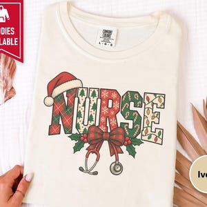 Christmas Nurse Shirt, Festive Nurse Gift, Holiday Nurse Sweatshirt, Xmas Nurse Tee, Registered Nurse Holiday Top, Nurse Christmas Shirt imagen 10