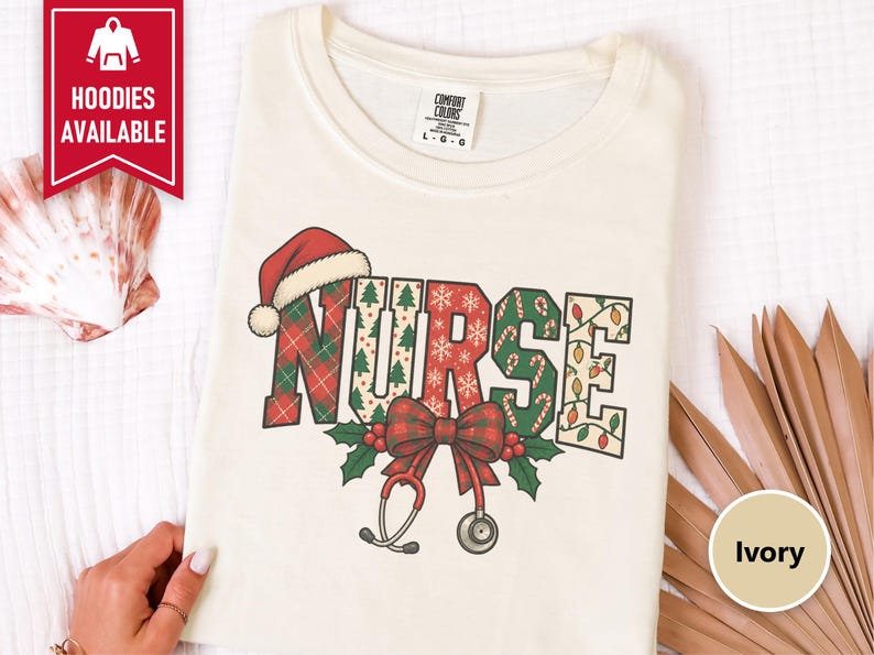 Christmas Nurse Shirt, Festive Nurse Gift, Holiday Nurse Sweatshirt, Xmas Nurse Tee, Registered Nurse Holiday Top, Nurse Christmas Shirt imagen 10