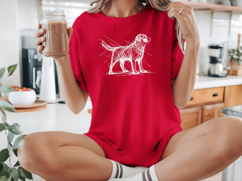 Camiseta de Labrador Retriever, Camiseta Sketch Lab, Ropa para Perros de Agua, Camiseta Canina Activa imagen 1