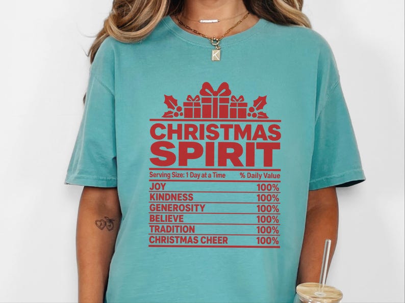 Weihnachtsshirt für die ganze Familie, Gruppen-Weihnachtsshirt, Nährwertangaben zum Thema Weihnachten, passendes Weihnachtsshirt, lustiges Weihnachtsgeschenk Bild 10