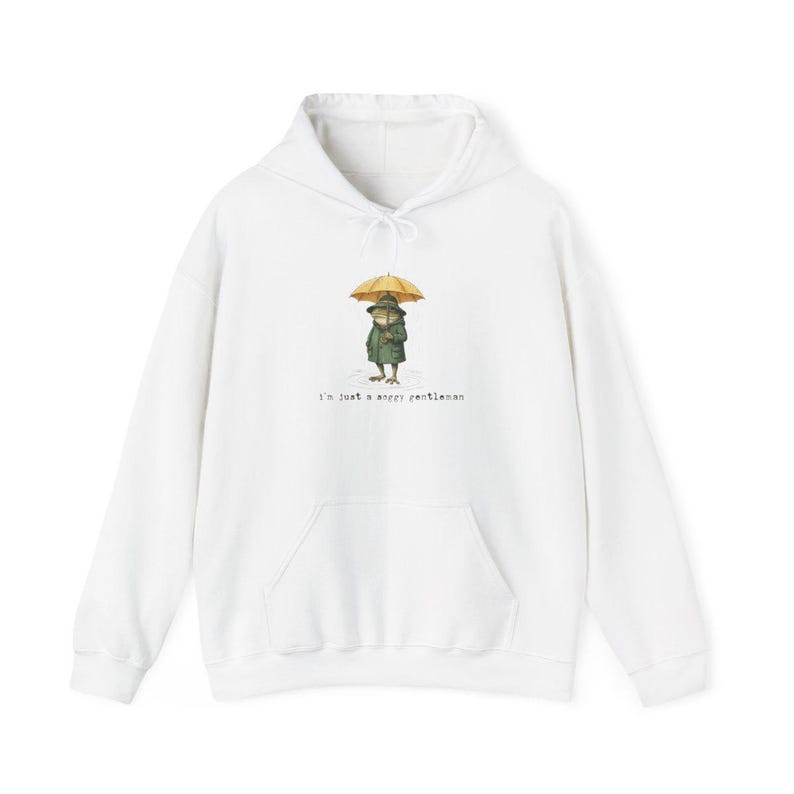 Frog in Raincoat Cute Amphibian Shirt Cottagecore Rainy Day Aesthetic imagen 8