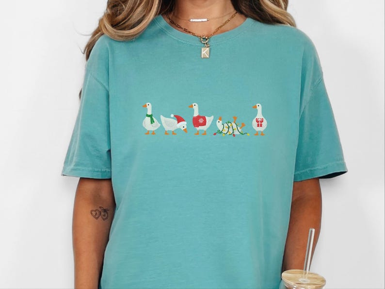 Christmas Goose Shirt, Funny Holiday Tee, Festive Goose Gift, Christmas Geese Sweatshirt, Bird Lover Present image 3
