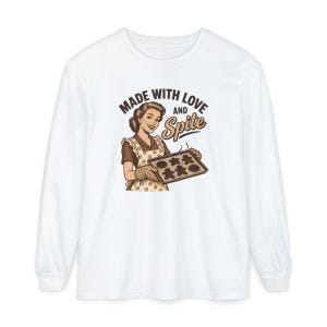 Funny Baking Shirt, Sarcastic Housewife Gift, Retro Baker Tee, Made With Love And Spite image 14