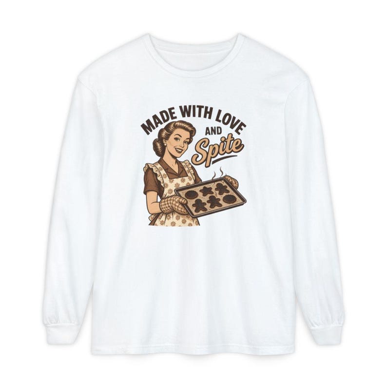 Funny Baking Shirt, Sarcastic Housewife Gift, Retro Baker Tee, Made With Love And Spite image 14