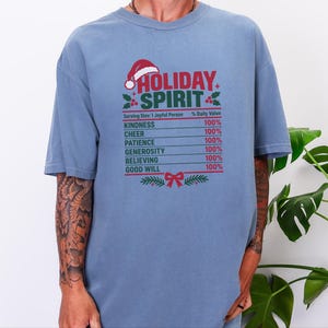 Christmas Nutrition Label Shirt, Family Holiday Party Tee, Holiday Spirit Matching Top, Funny Christmas Gift image 1