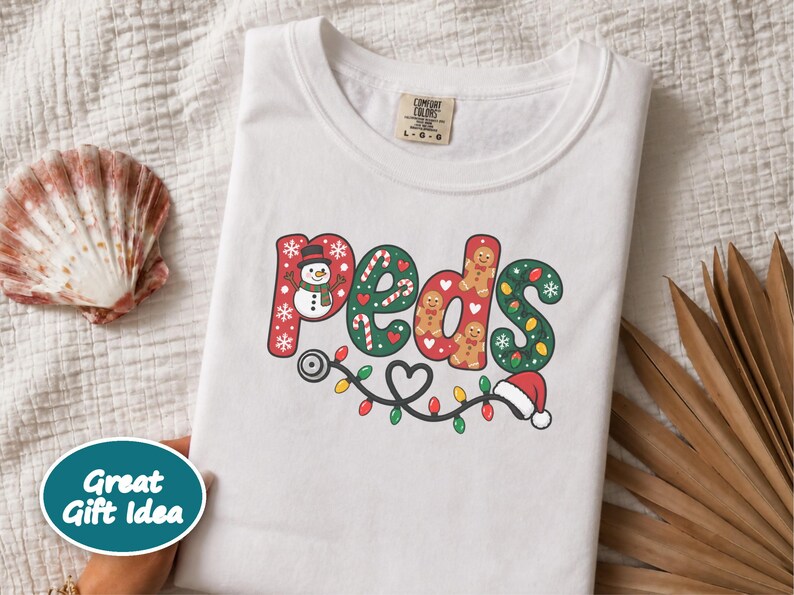 Camiseta navideña para enfermera pediátrica, regalo festivo para enfermera pediátrica, sudadera navideña para enfermera, top navideño para enfermera pediátrica imagen 12