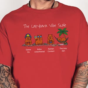 Capybara Gaming Shirt, Vibe Scale Gamer Boba Ramen Relaxing Tee, Level Up Tee | Funny Boba Tea, Japanese Ramen Lover, Youth Birthday Gift image 3