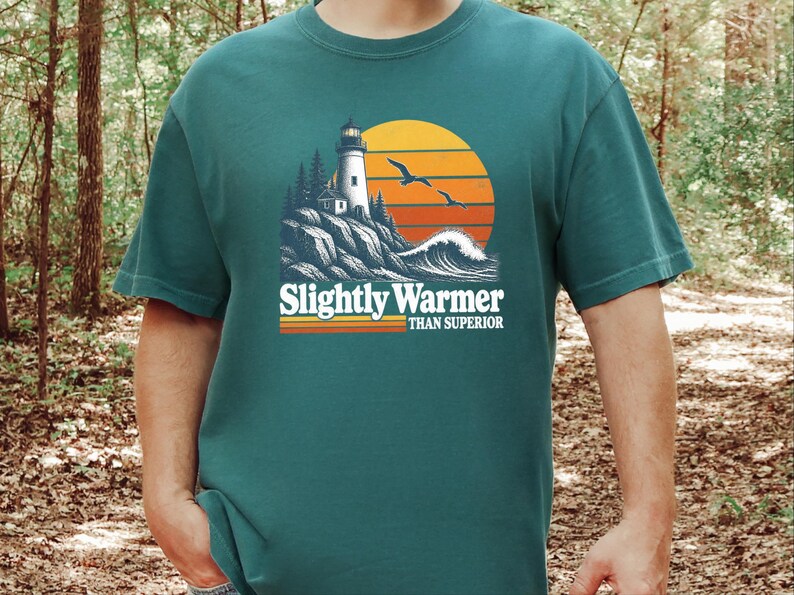 Lake Superior Shirt, Funny Lake Superior Gift, Lighthouse Tee, Retro Lake Vacation Shirt, Great Lakes Souvenir afbeelding 5