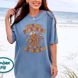Christmas Pediatrics Nurse Shirt, Festive Nurse Gift, Sweetest Peds Nurse On The Ward, Holiday Medical Crewneck, Pediatric RN Sweater image 6