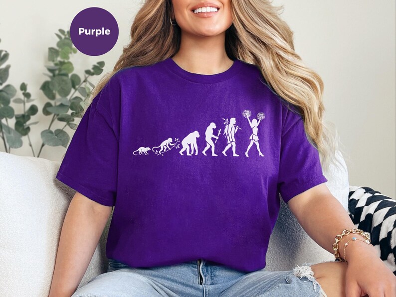 Evolution Of A Cheerleader T-Shirt, Funny Science Cheerleading Spirit Wear, Gameday School Team, Unisex Activewear, Evolution Shirt image 2